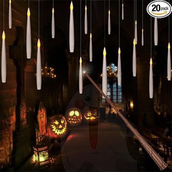 20pcs Flameless Taper Floating Candles with Magic Wand Remote, Flickering Warm - Picture 7 of 7